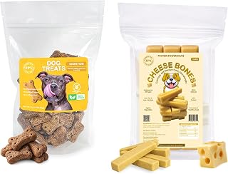 Himalayan Cheese Dog Chews Extra Large 3 Bar with Vegan Digestion Dog Treats 7 oz | Long Lasting Cow Milk Digestion Chews & Plant Based Oral Health Dog Treat Combo
