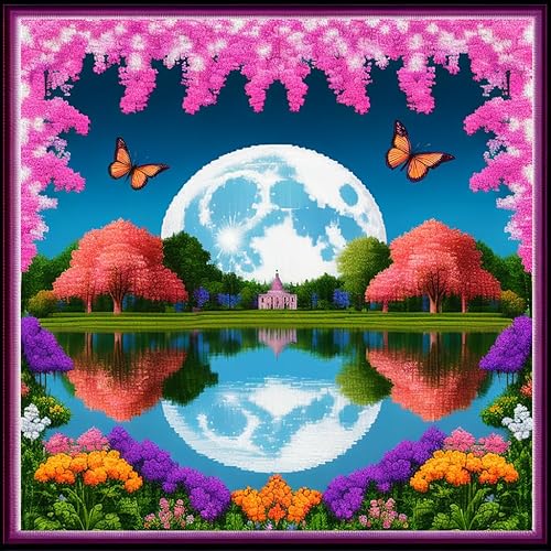 Miniatura 14 de Funxvoot Kits de punto de cruz estampados para principiantes, gama completa de kits de iniciación de bordado para adultos, kit de bricolaje de punto