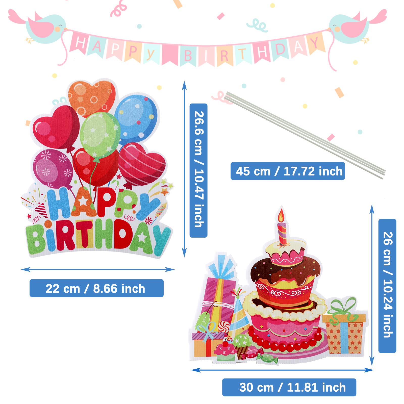 Happy Birthday Gartenflagge – Doppelseitig, 30,5 X 45,7 Cm, Aus Jute, Für Draußen, 'Let's Party'