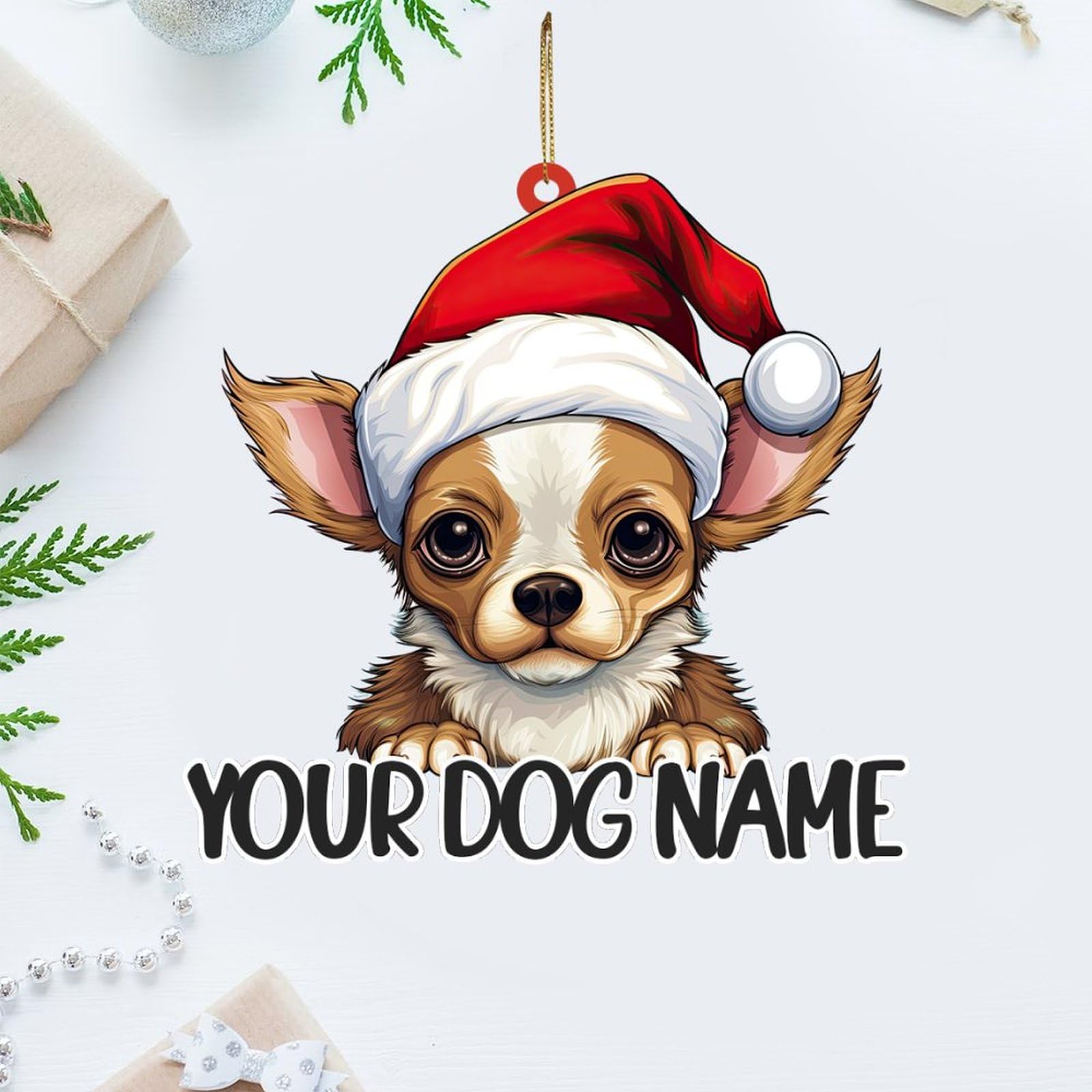 Decorazione natalizia da appendere cane dorato Pink Christmas | Maisons