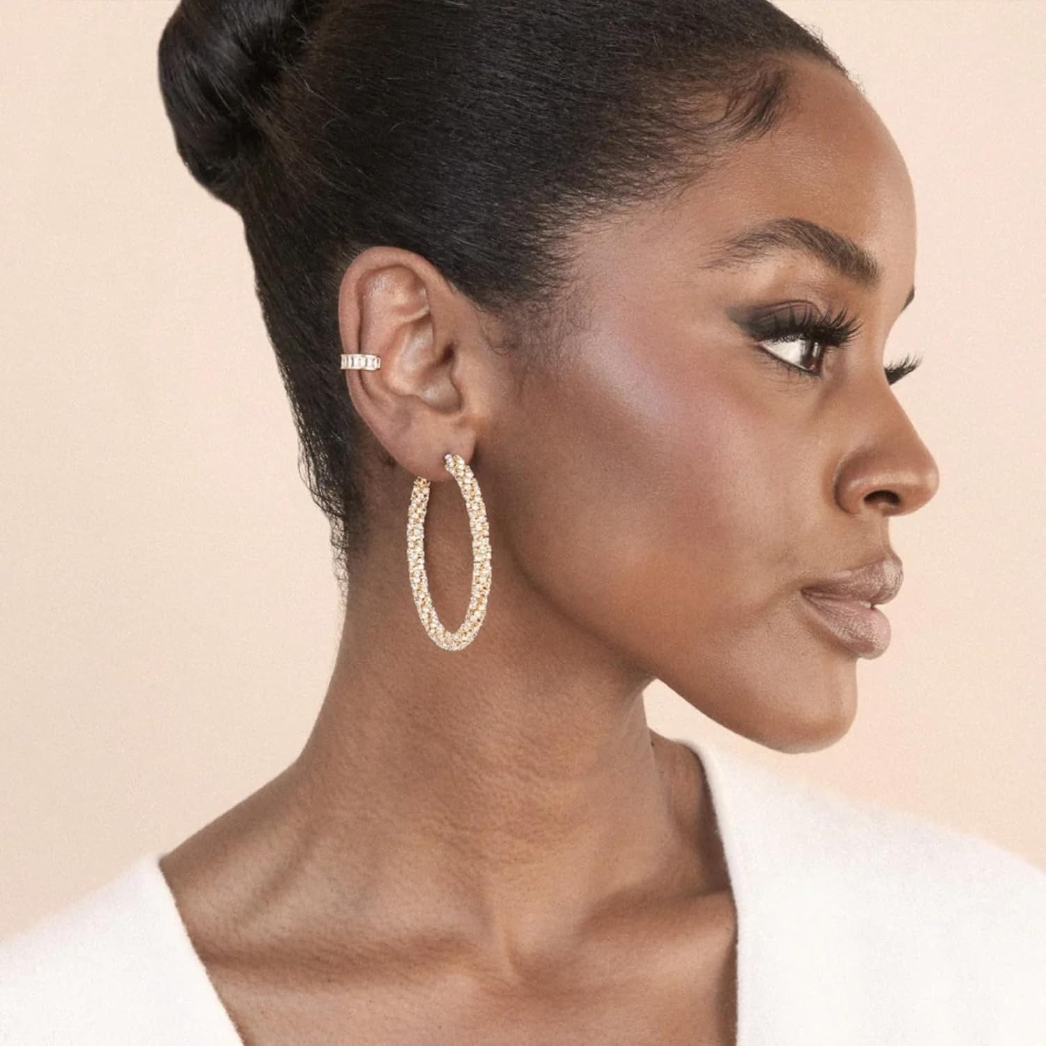 Ettika 18K Gold, Silver, or Rhodium Plated Hoop Earrings - Lightweight Timeless Small to Large Hoops - Trendy Women's Jewelry, Gifts