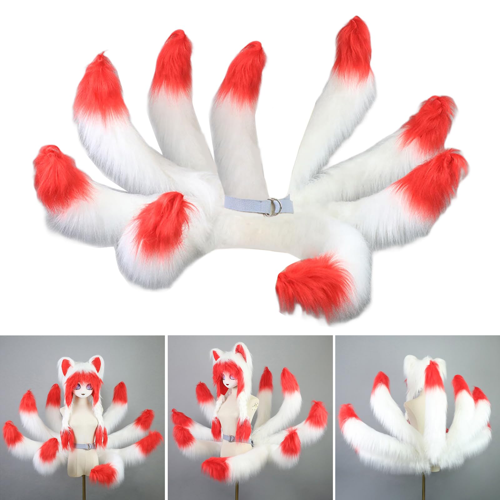 Coda di volpi a nove code Ahri Faux Furs Foxes Online Gaming Figure Cosplay Costume per Halloween Festa di Natale Ahri