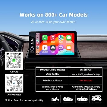 4-in-1 Wireless CarPlay Android Auto Adapter Car Video Magic AI Box
