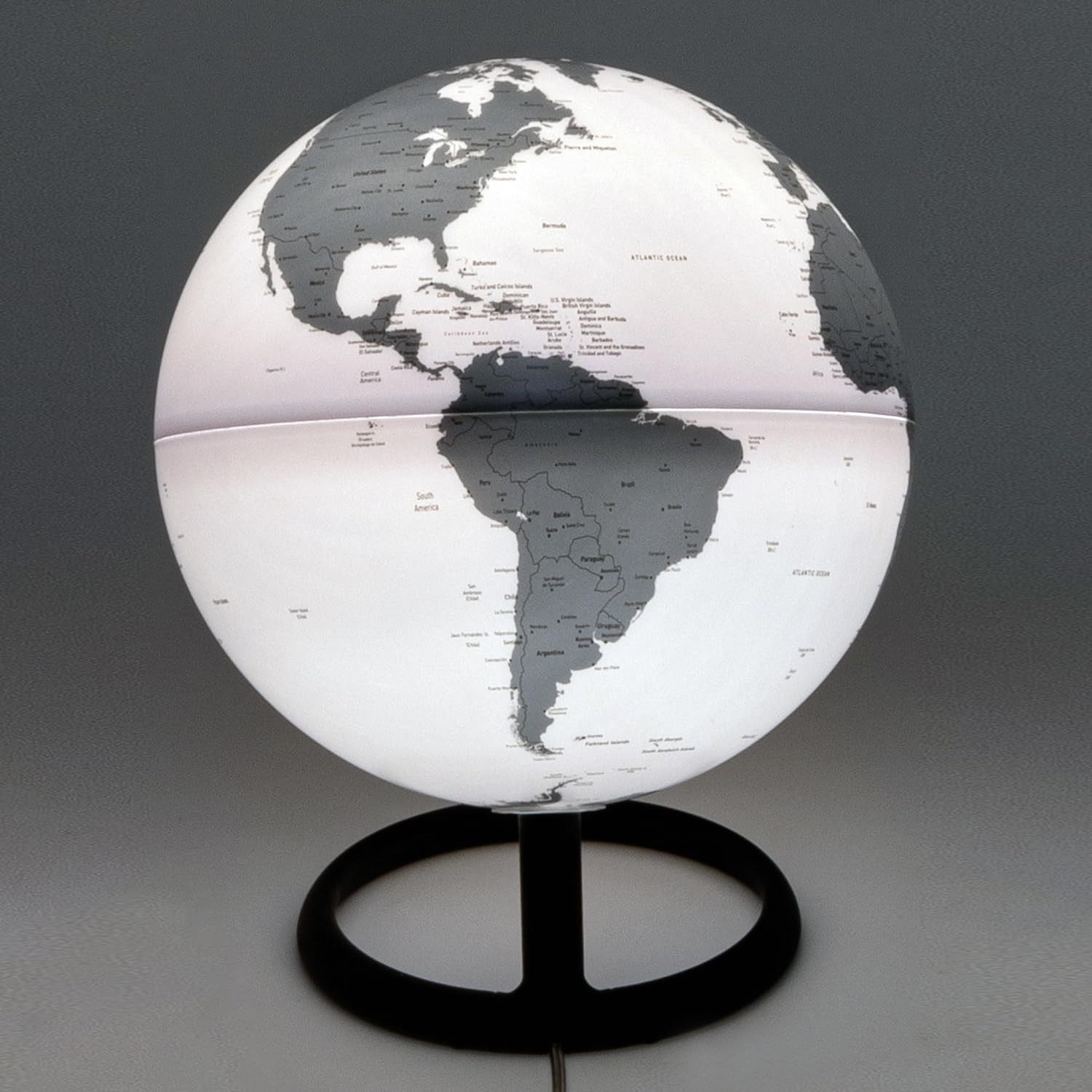 Tecnodidattica Atmosphere Evolve Velvet Pirite – Globo terráqueo de diseño escandinavo con lámpara de colores, cartografía política en inglés, diámetro 30 cm y fabricado en Italia