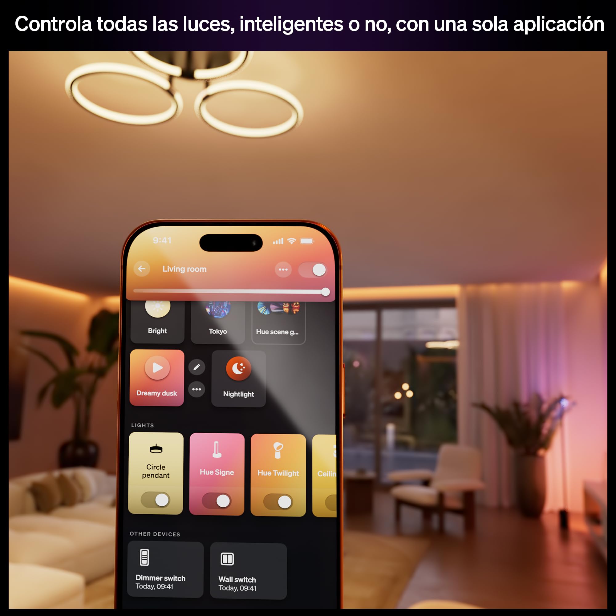 Philips Hue Interruptor On/Off con Cable, 1 Ud, 1 Canal, Convierte Luz no Inteligente en Inteligente, Temporizadores/Programas, Conexión Fiable, Aplicación, Voz, Apto Apple Home, Google Home, Alexa
