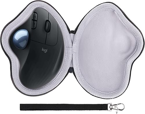 LTGEM - Funda compatible con Logitech Ergo M575 / M575S / M570 mouse ergonómico inalámbrico Trackball, negro y gris (solo funda) Negro + gris,Negro