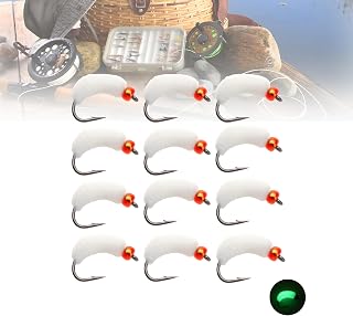 1 Dosen - #10 Bh Rubber Grub - Fishing Gear and Equipment - Fly Fishing Accessories Crankbait Supplies Worms Bait Kit - Trout Crappie Lures or Jigs - Swimbait for Freshwater Saltwater Top Water