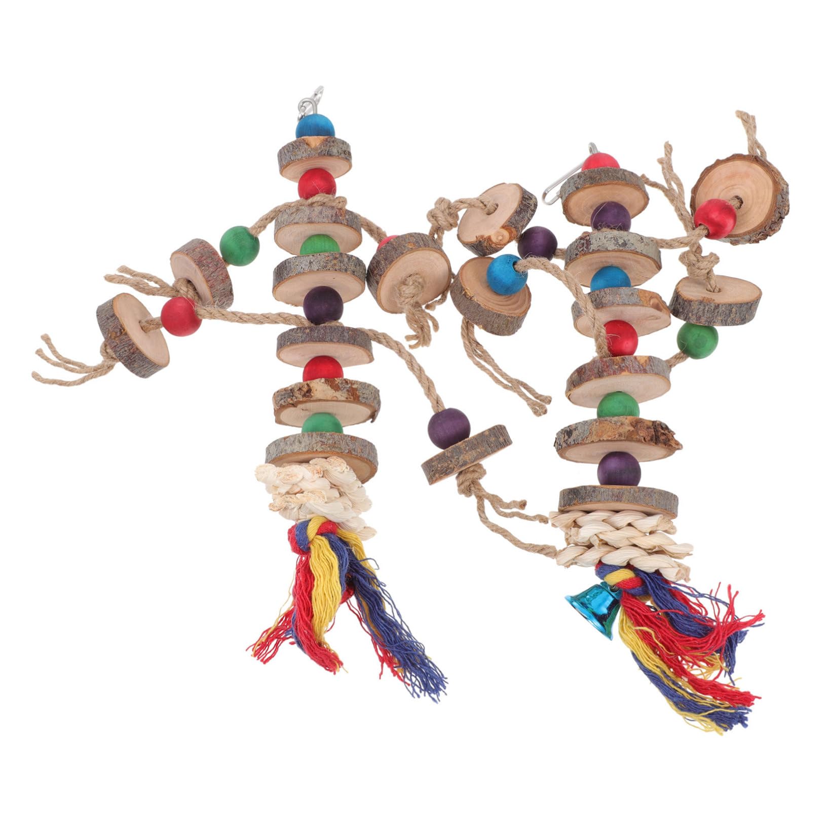BCOATH 2Pcs Parrot Biting Wooden Chewing for Birds Hanging Playtime Accessories for Parrots Budgies Cockatiels