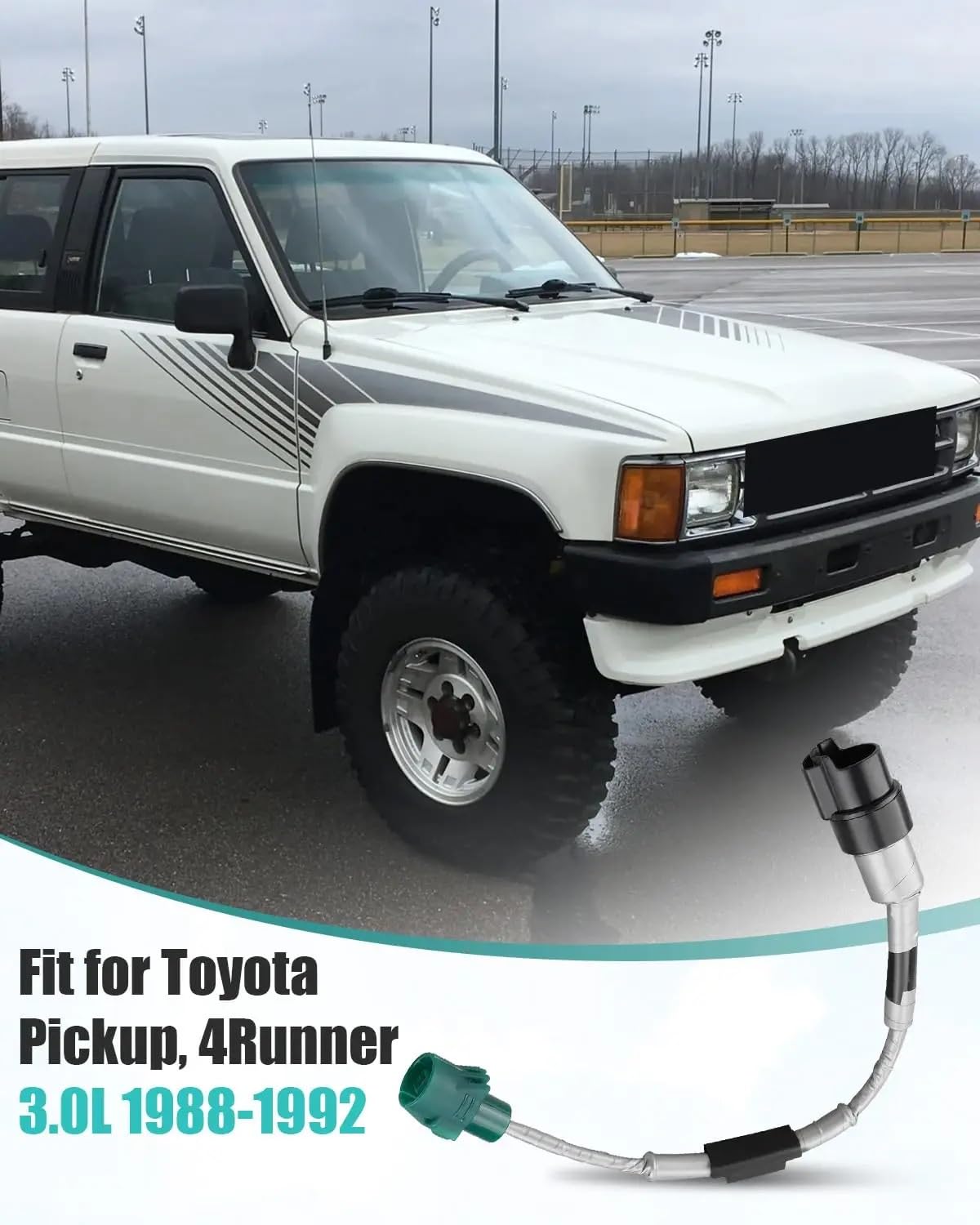Capteur de cliquetis Moteur avec Faisceau de câbles pour 4Runner 3.0L 1988-1992. Remplace Les références 82219-89103, 5S2371 et 89615-20010.