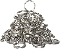 Vista 6 de Paquete de 100 llaveros divididos a granel – 0.9 pulgadas (0.906 in) de acero resistente para llaves, manualidades y proyectos de bricolaje, Marrón