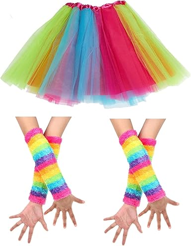 rainbow skirt feather