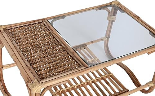 Miniatura 3 de Mesa Centro Ratán Bambú 29.9 x 18.1 x 15.7 in Natural