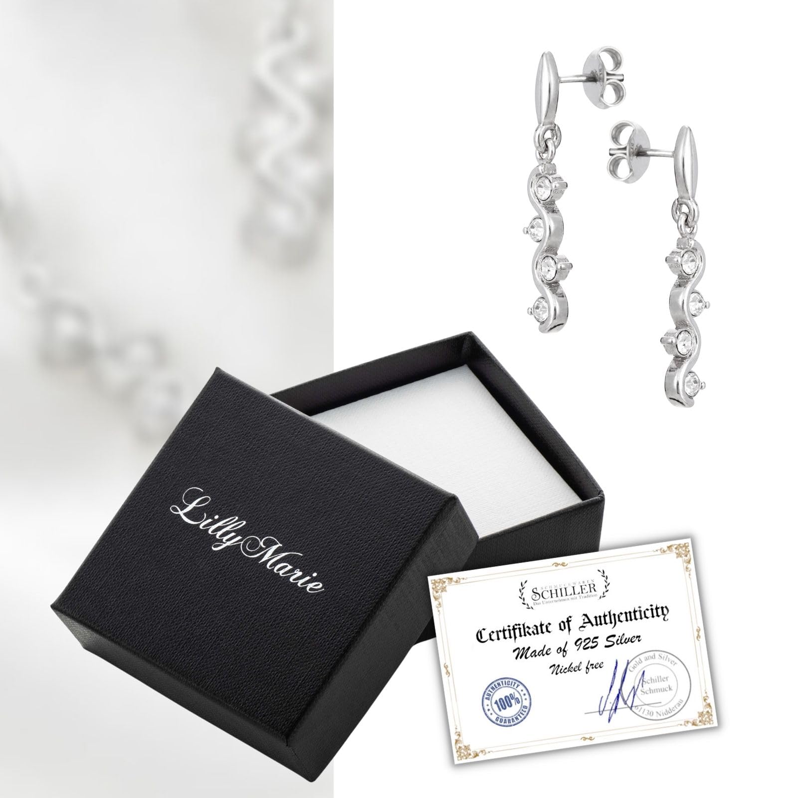 Damen Silberohrringe Silber 925 hängend Geschenkverpackung Geschenkideen für die Mama