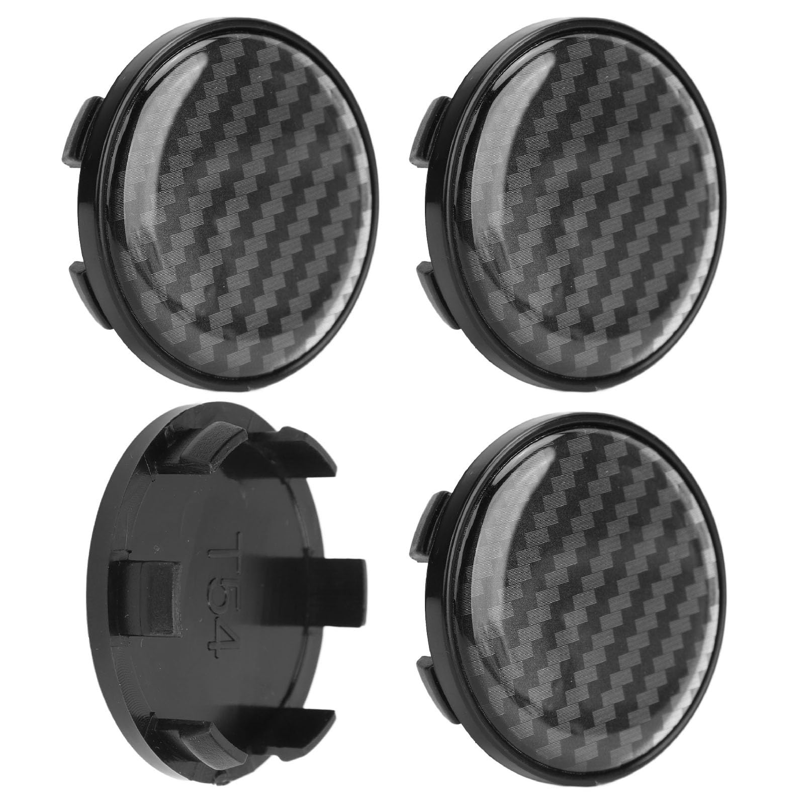 Tapas Centrales de Rueda Universales Cubierta de Tapa de Cubo Estilo Fibra de Carbono ABS Duradera de 54 Mm para Mejorar la Apariencia y Protección del Vehículo