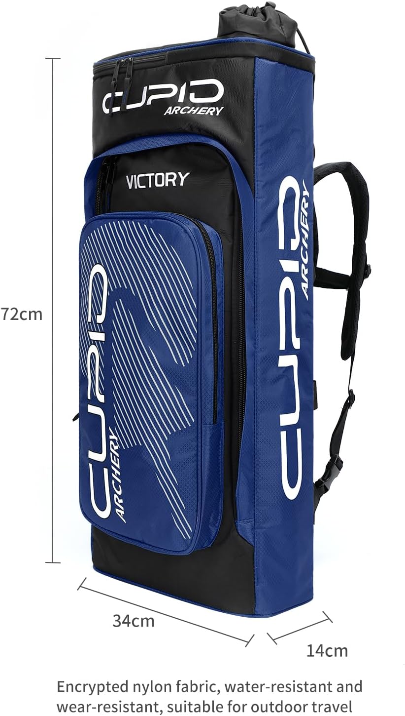 LWANO Archery Backpack Takedown Recurve Bow Case, Protective Foam Padding Bow Bag for Gear & Accessories with Arrow Tube