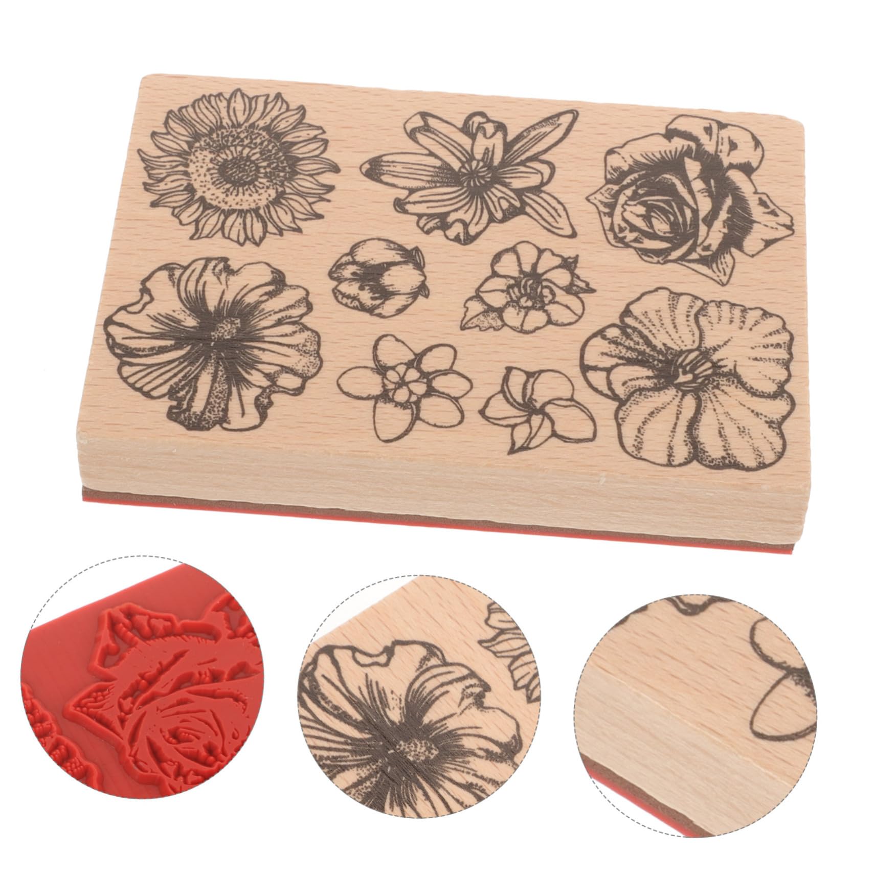 5pezzi Timbratura Decorativa Legno per Crafting di Timbri Multi-Funzione per Diario e Progetti Creativi Design Variabile e Portatile per Amici