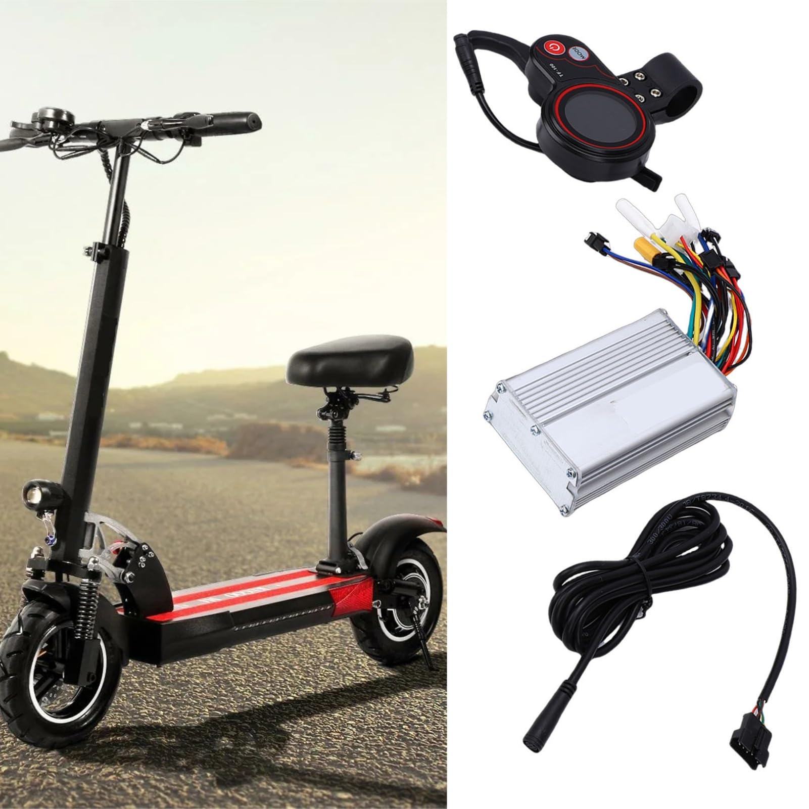 BuyWeek Kit de Controlador para Patinete eléctrico M4 M4 Pro de 10 Pulgadas con Controlador de Motor sin escobillas 20A, Pantalla TF100 y Cable