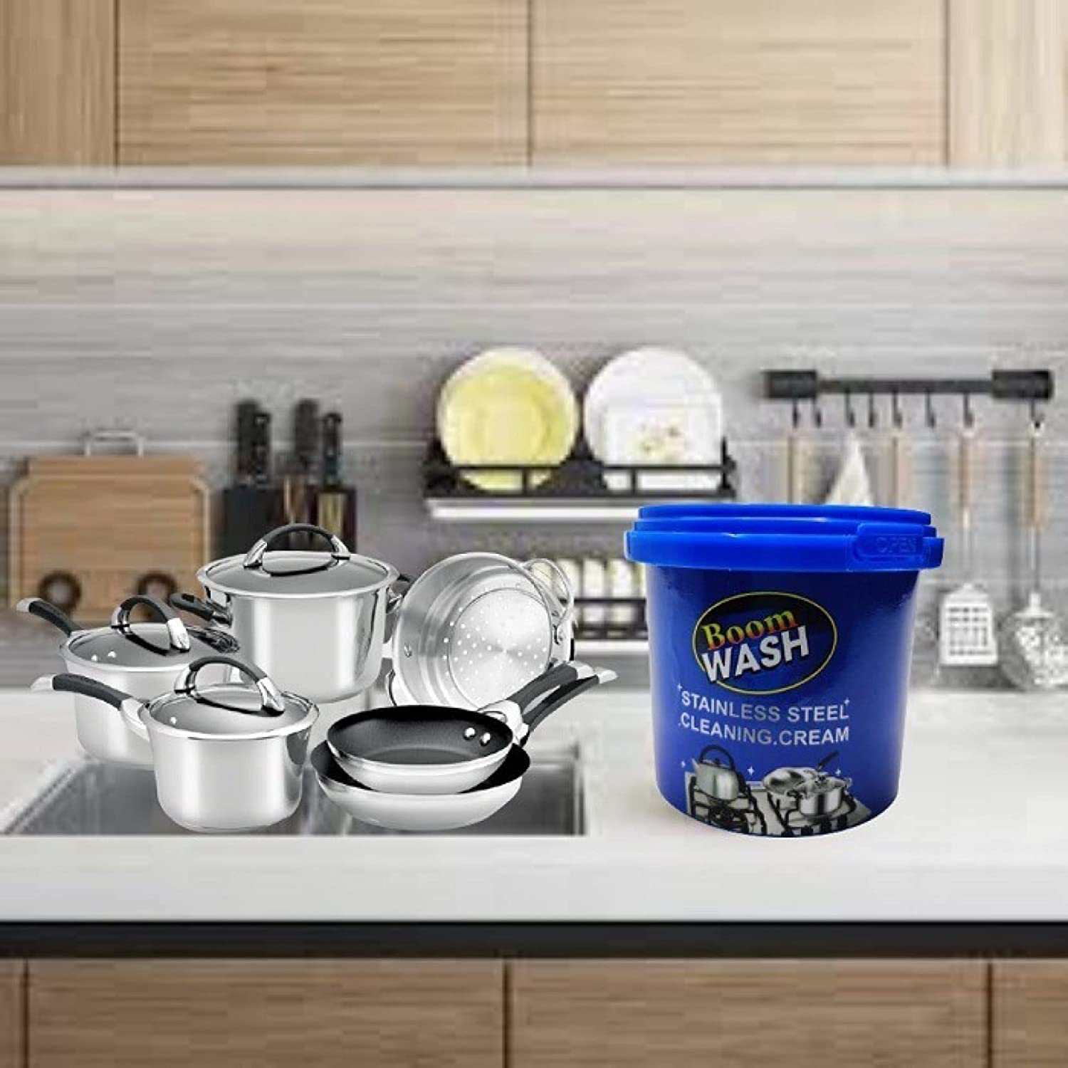 krupasadhya 500gm Oven & Cookware Cleaner Stainless Steel Cleaning Paste Remove Stains from Pots Pans Multi-Purpose Cleaner & gas cleaner kitchen cleaner powder (pack of 1) 4