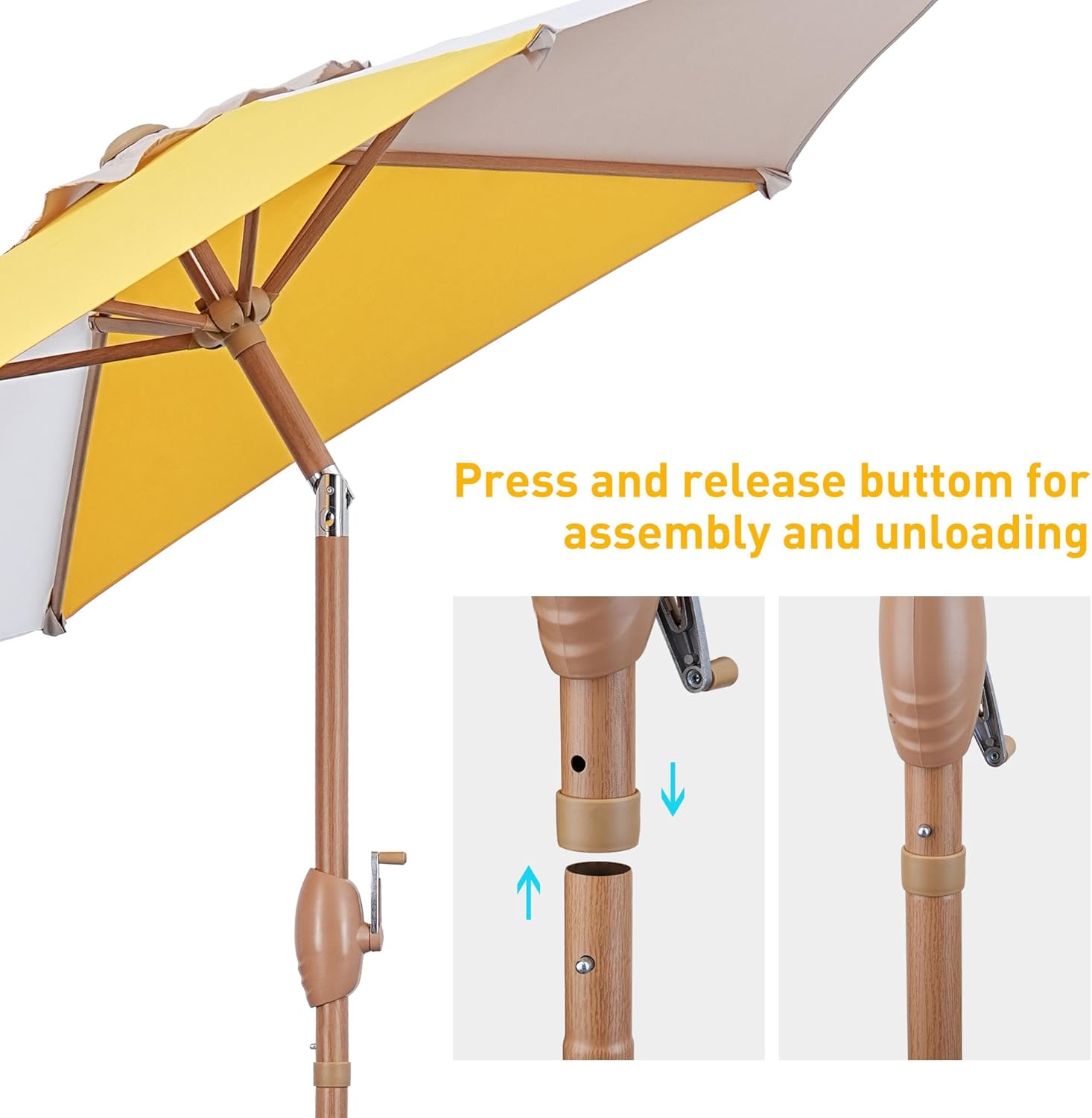 GDY 7.5 ft Multi-Color Patio Beach Umbrella, Outdoor Umbrellas Sunshade for Market, Patio, Pool, Garden Backyard