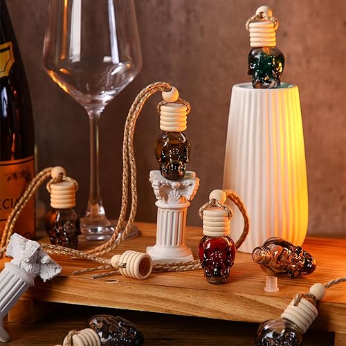 Vista 15 de BBTO - Ambientador colgante para automóvil, 50 unidades, botella difusora de vidrio, vacía, para perfume, para aceites esenciales, fragancias