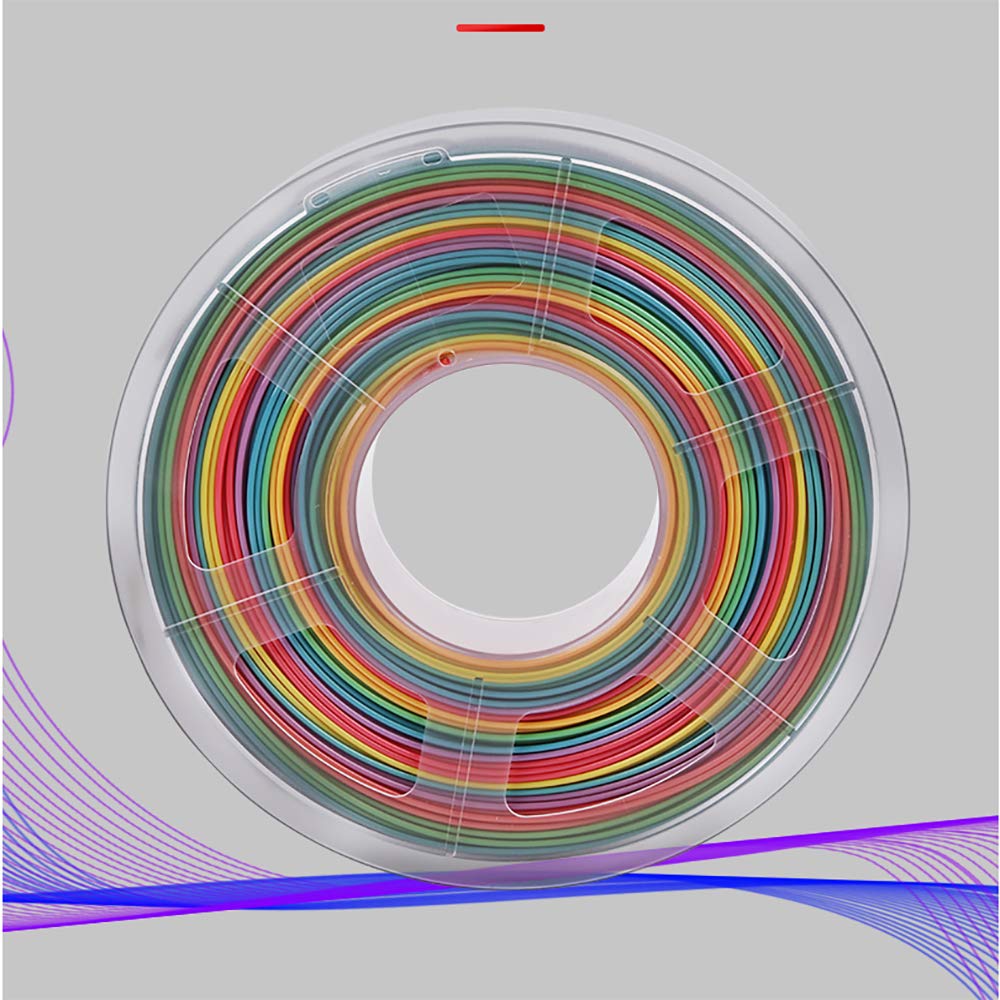 Rainbow Pla Filament 1.75mm Gradiente 3d Impresora Rainbow Filament Color Mezclado Filamento FDM Una Bandeja De Impresión Multicolor PLA1 Kilogramo Carrete Material De Impresión Filamento Filamento Co