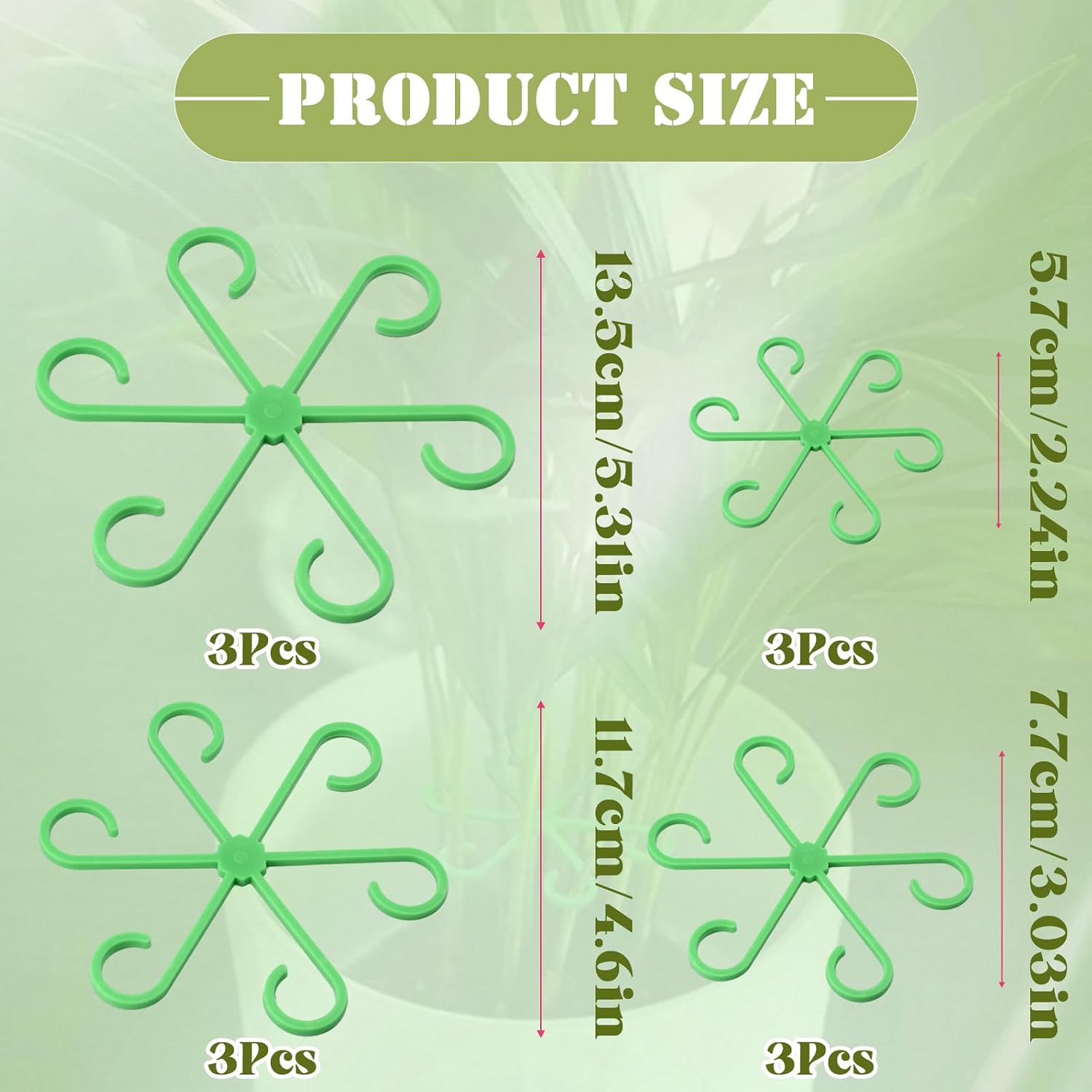 Jiozermi 12Pcs Plant Stem Supports, Green image 2