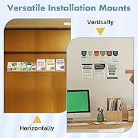 Vista 5 de Soporte acrílico para folletos, 3 revistas y 6 soportes para folletos, soporte de pared transparente para folletos, soporte de pared para folletos