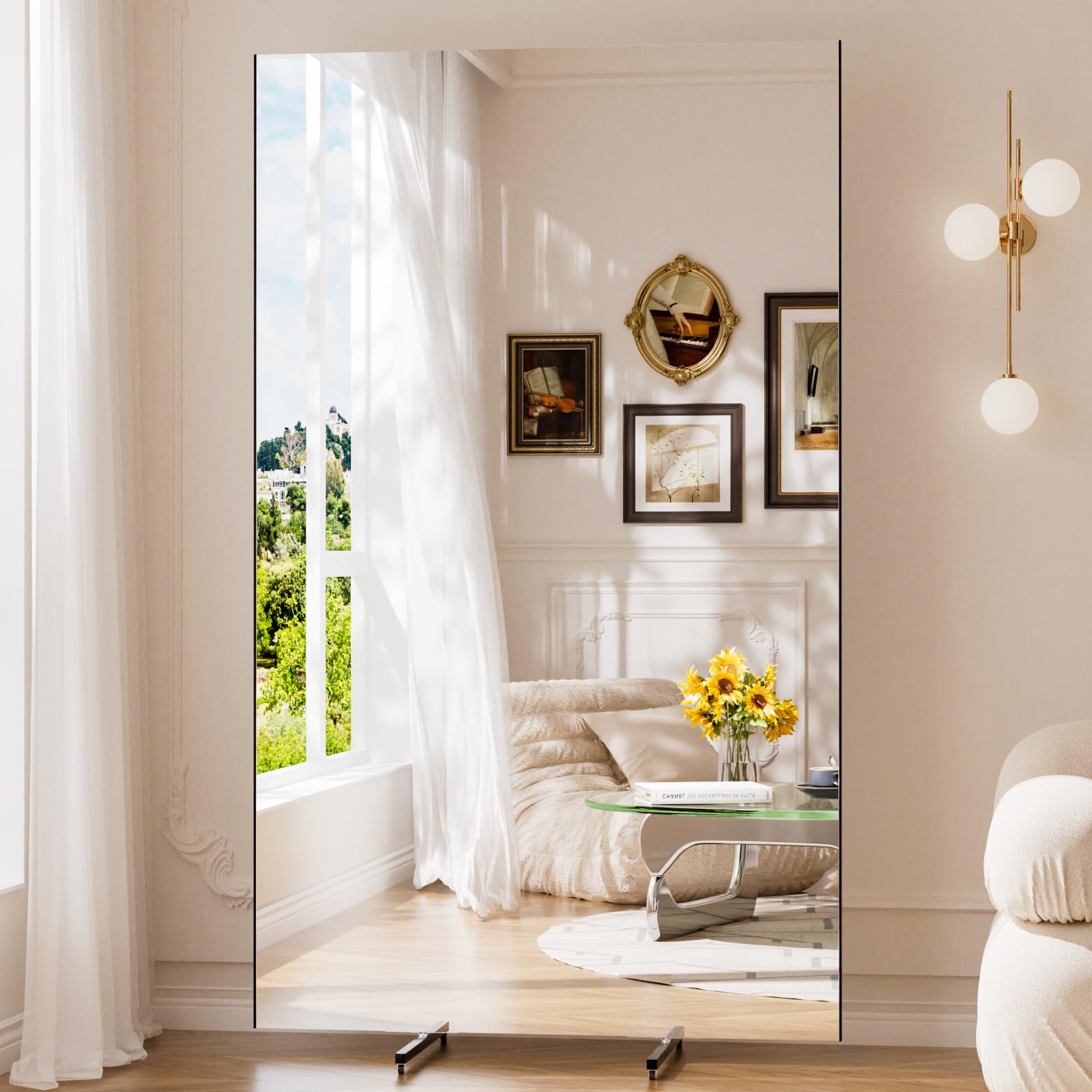 Amazon.com: brisafe Rolling Full-Length Standing Mirror with