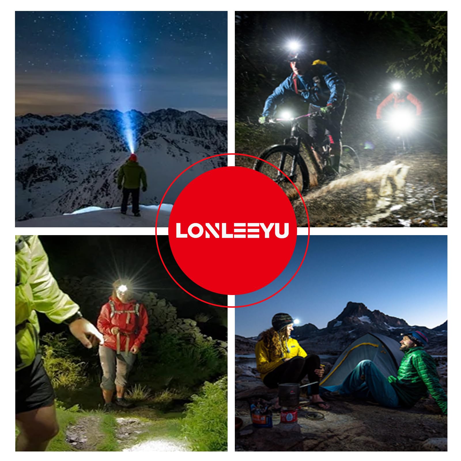 Wiederaufladbare Scheinwerfer, LED-Scheinwerfer-Taschenlampe mit Bewegungsmelder, verstellbares Kopfband, IPX4 wasserdicht, 6 Beleuchtungsmodi, geeignet für Outdoor, Laufen, Camping und