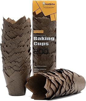 Katbite Cupcake Cases Standard Muffin Liners Heavy Duty Disposable Baking Cups (Dark Brown)