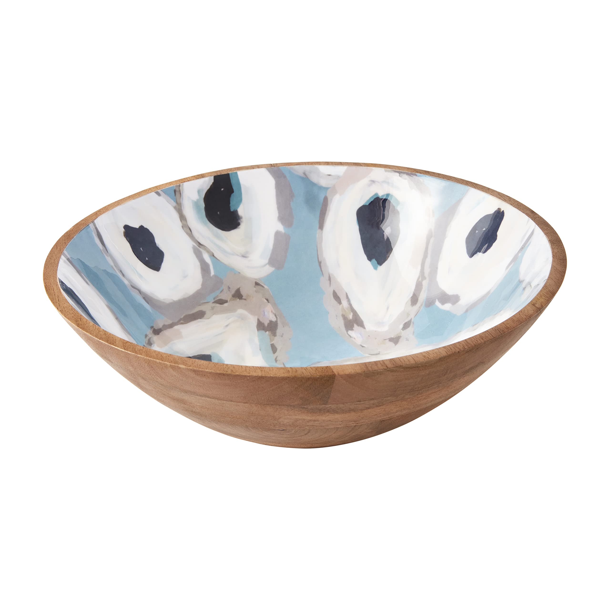 Mud Pie Enamel Oyster Bowl, 12" X 4", Blue