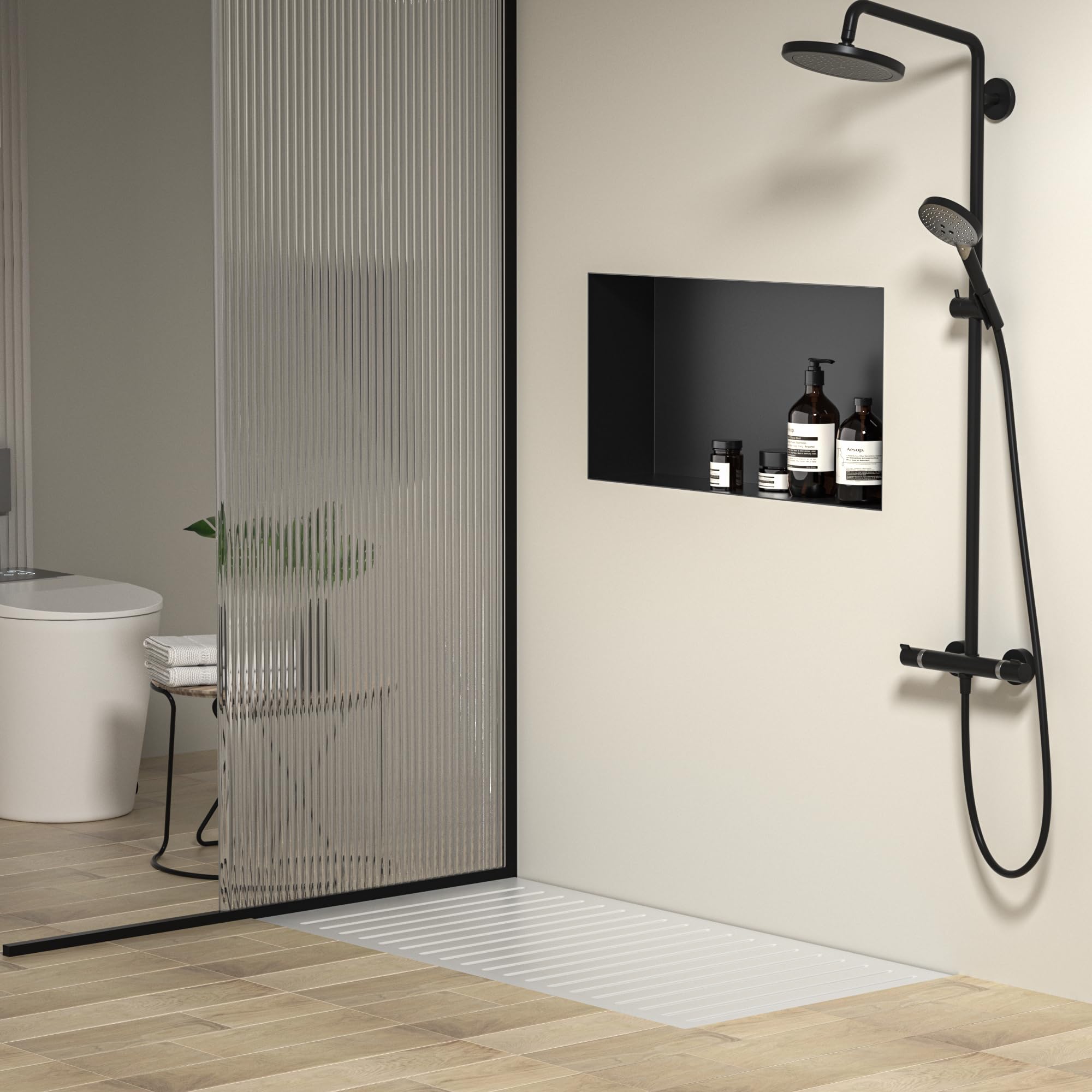 Nicchia Doccia Da Incasso In Acciaio Inox 61x30,5 Cm - Mensola Da Bagno Senza Piastrelle - Acemiro