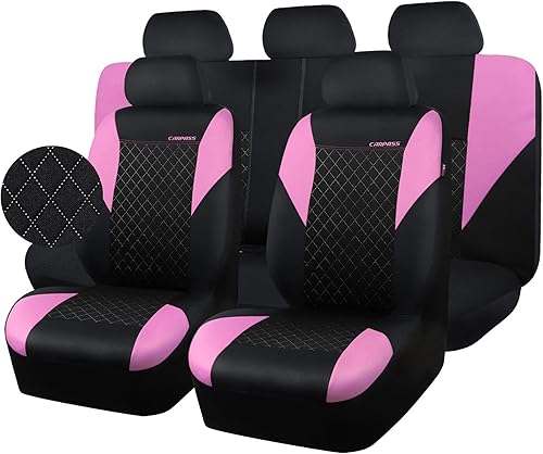 Miniatura 1 de CAR PASS Fundas de asiento universales de tela de relieve ultrasónico, funda de asiento de automóvil transpirable con esponja compuesta de 0.197in