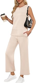 ANRABESS Women's 2-Piece Travel Set - Tank Top & Wide-Leg Pants