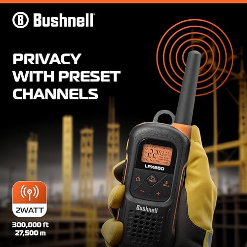 Miniatura 3 de Bushnell LPX650 Walkie Talkie Radio  Calidad fiable, diseño flotante resistente, 2 W de potencia para 42 millas de alcance, radios bidireccionales