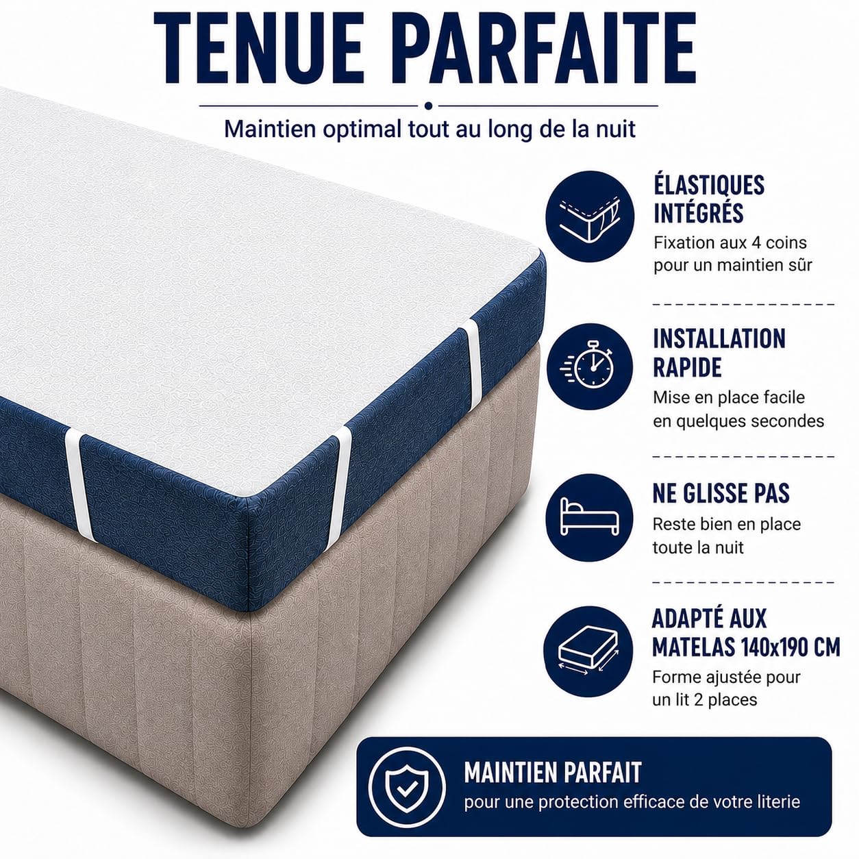 Kit Literie Jetable | 5 Alèses Matelas 140x190 cm + 10 Taies d’Oreiller 60x60 | Protection Literie Usage Unique | Non Imperméable | Hôtels, Hébergement Temporaire