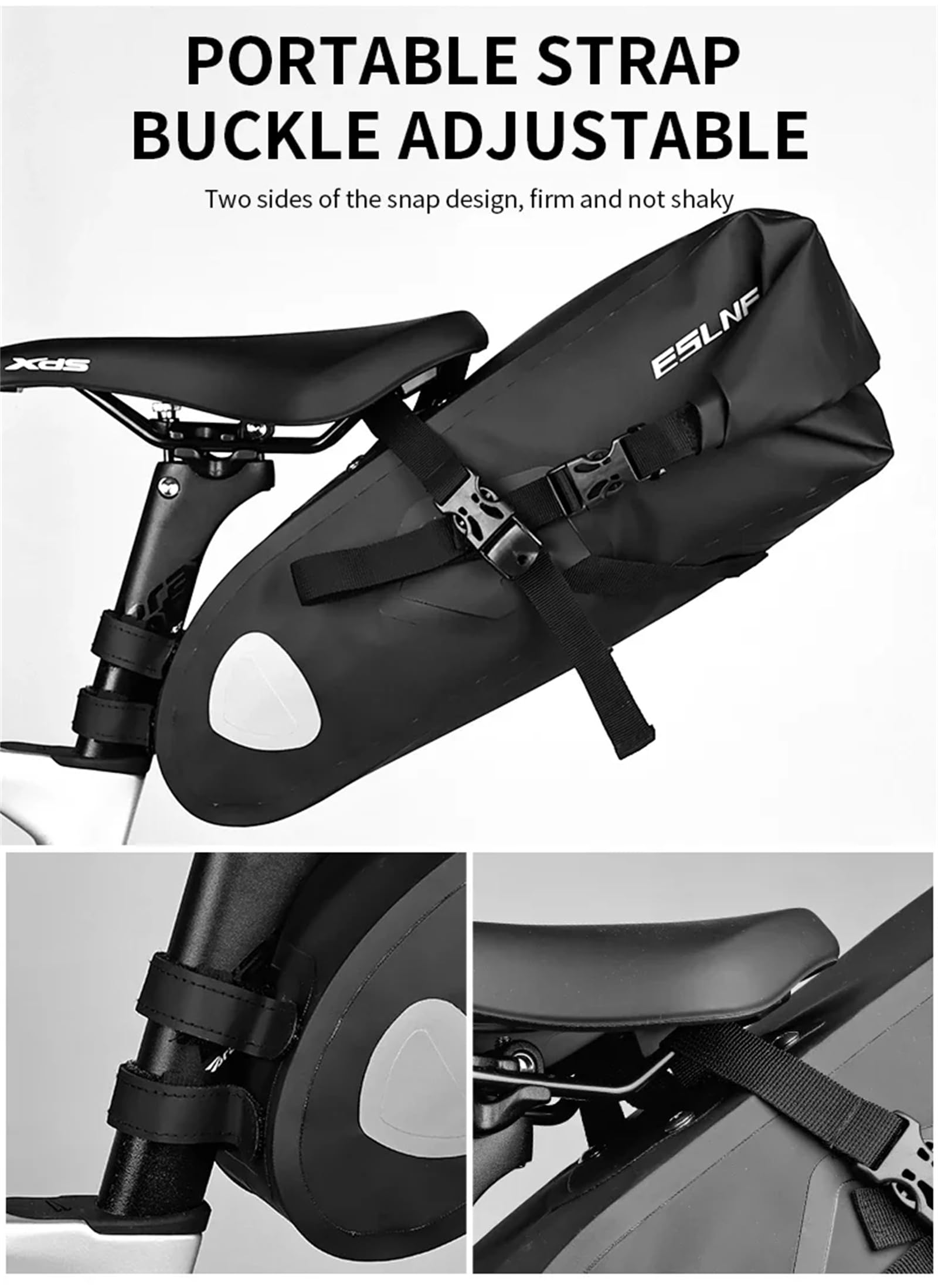 Bolsa impermeable para sillín de bicicleta, reflectante, de gran capacidad, plegable, trasera, para ciclismo, MTB, bolsa de almacenamiento para montar al aire libre