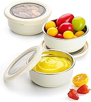 Vista 7 de Lille Home Recipiente para aderezo de ensalada de acero inoxidable, recipientes pequeños a prueba de fugas con tapas, 7.5 onzas para condimentos