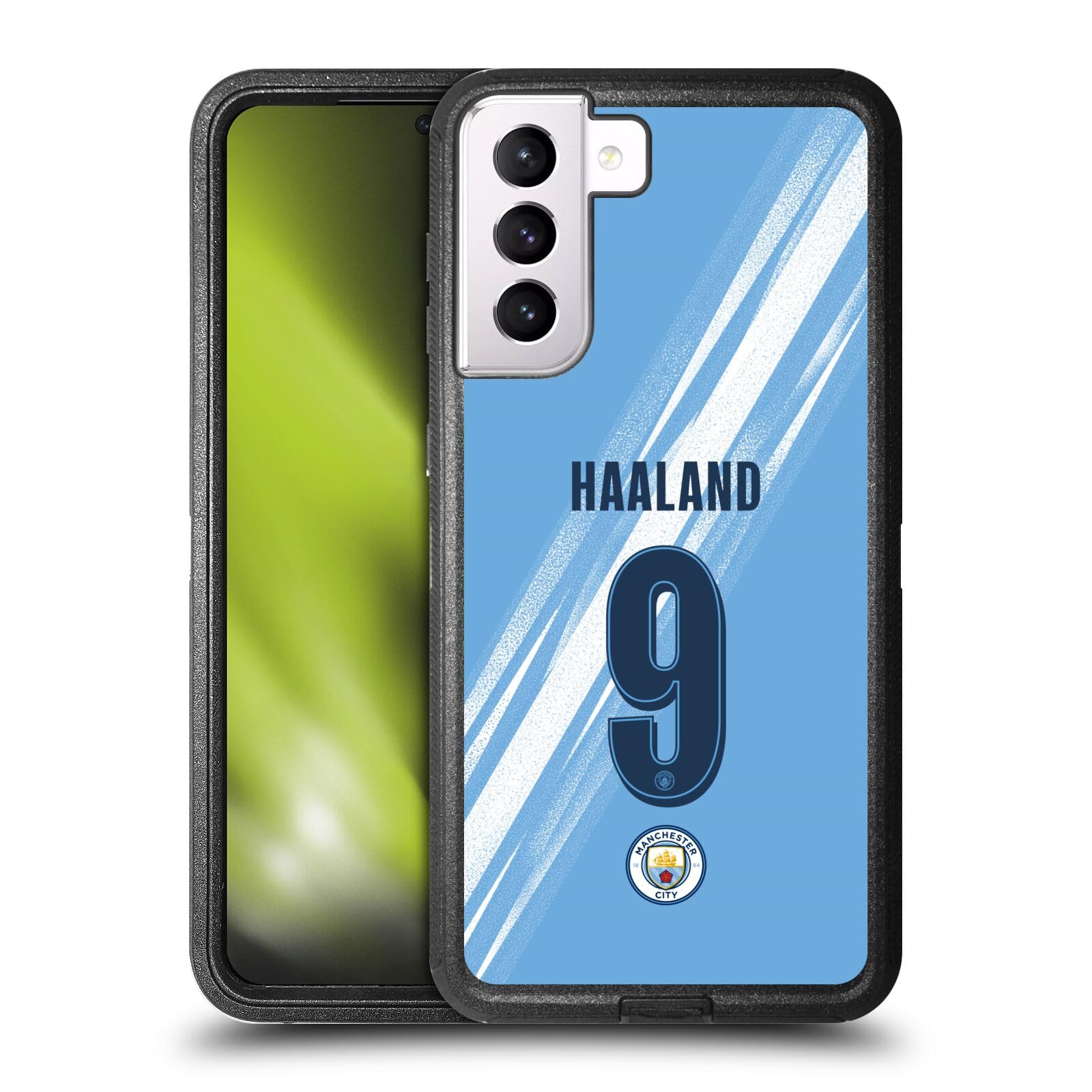 Head Case Designs Officially Licensed Manchester City Man City FC Erling Haaland 2025/26 Players Home Kit Ultra-Armoured Shockproof Case [Military Grade] Compatible With Samsung Galaxy S21+ 5G