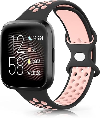 Vancle Correas de silicona compatibles con correas de reloj Fitbit Versa 2 para mujeres y hombres, correas de repuesto deportivas suaves y