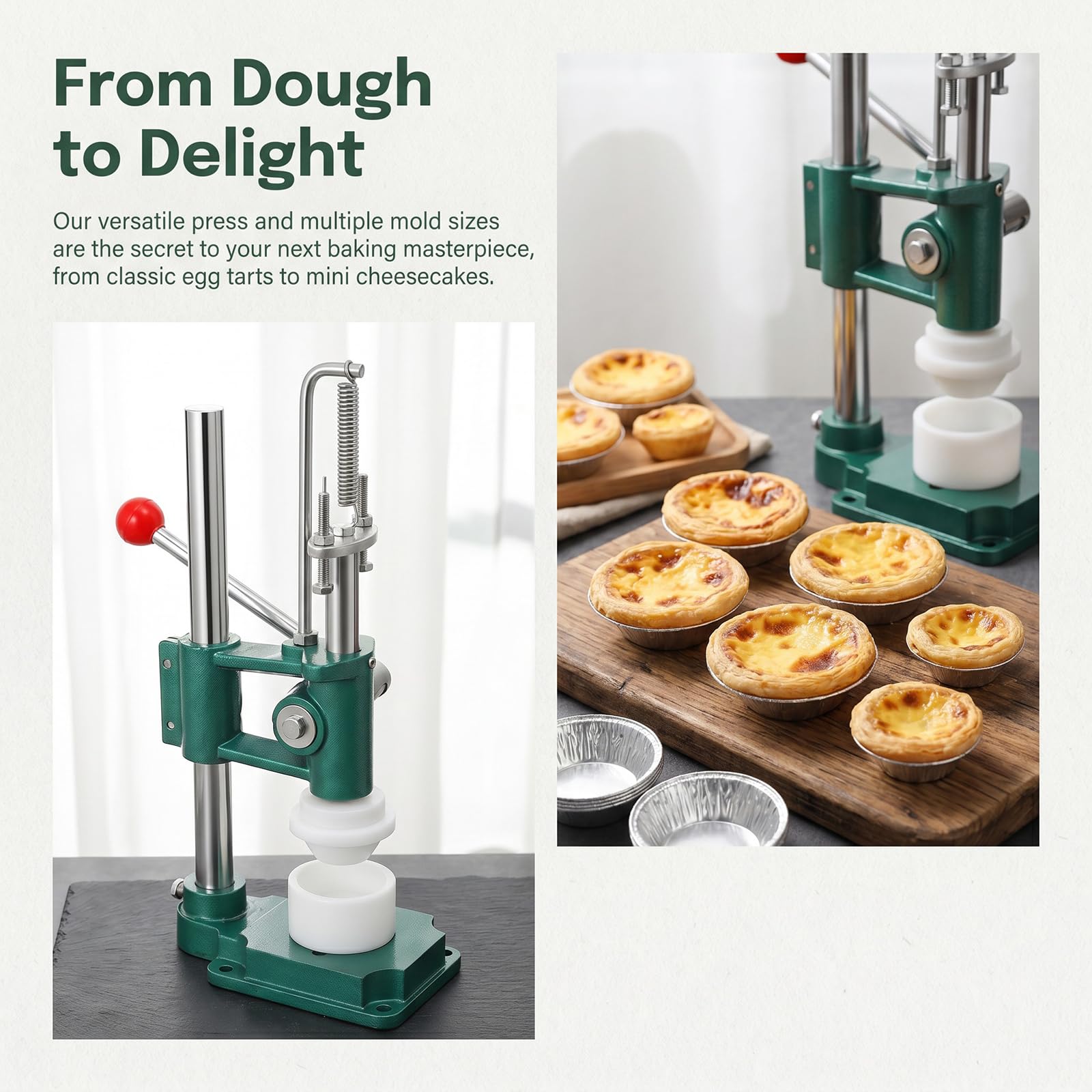 Pressa manuale per crostate all'uovo, per uso domestico, stampo per crostate di crema pasticcera, strumento per la creazione di stampi per crostate di crema pasticcera, per uso domestico, ristorante