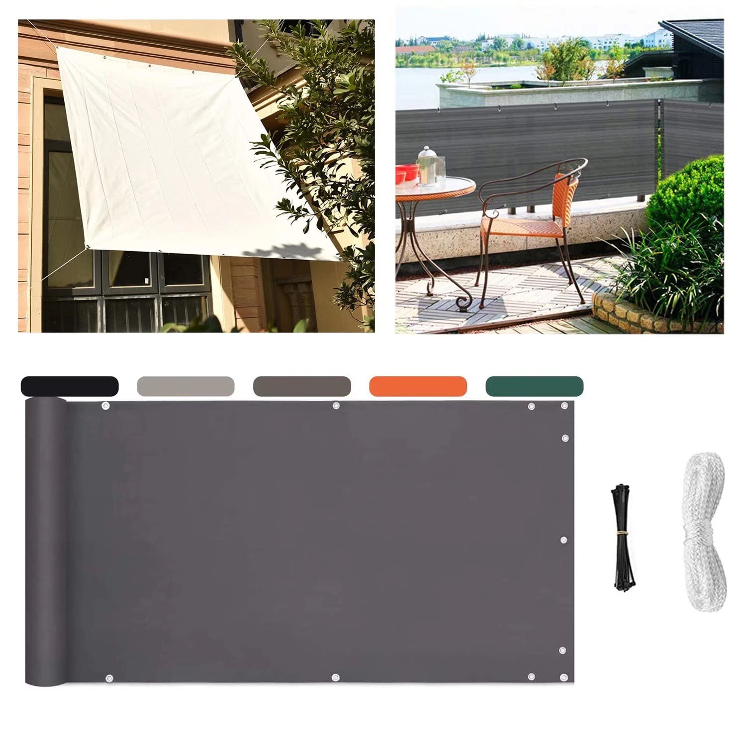Résistant aux intempéries brise-vue imperméable 120x750 pour terrasse