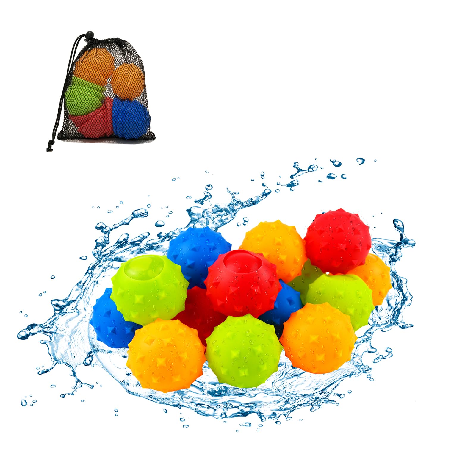 12pcs Reusable Water Balloons Summer Toys: Outdoor Toys for Kids Ages 8-12, Pool Toys Water Balloons Quick Fill, Hawaiian Tropic Beach Ball, Self Sealing Water Balloons, Water Toys for Backyard Games