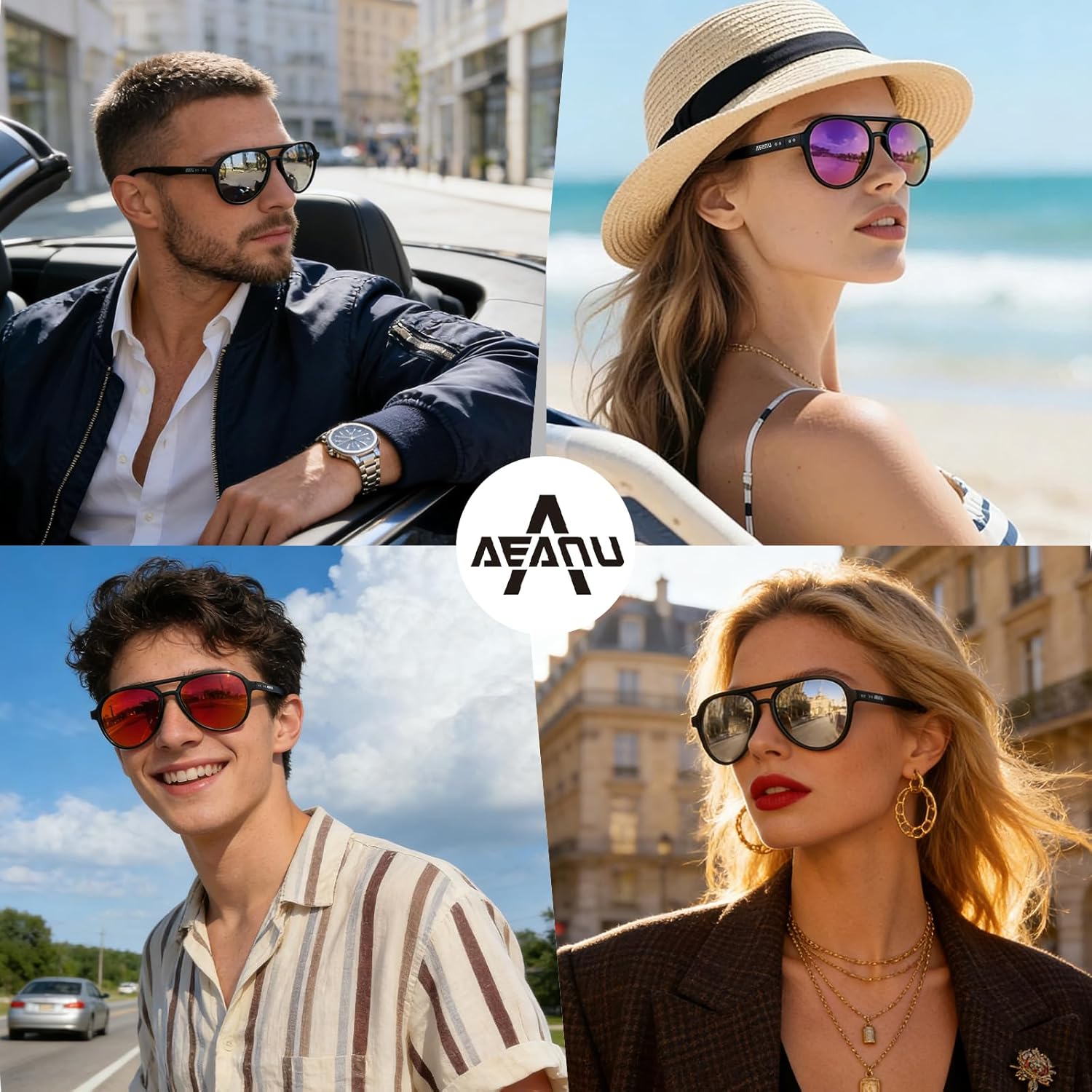 Polarized Aviator Sunglasses for Women, UV400 Protection, Lightweight Comfortable Fit, Large Frame
