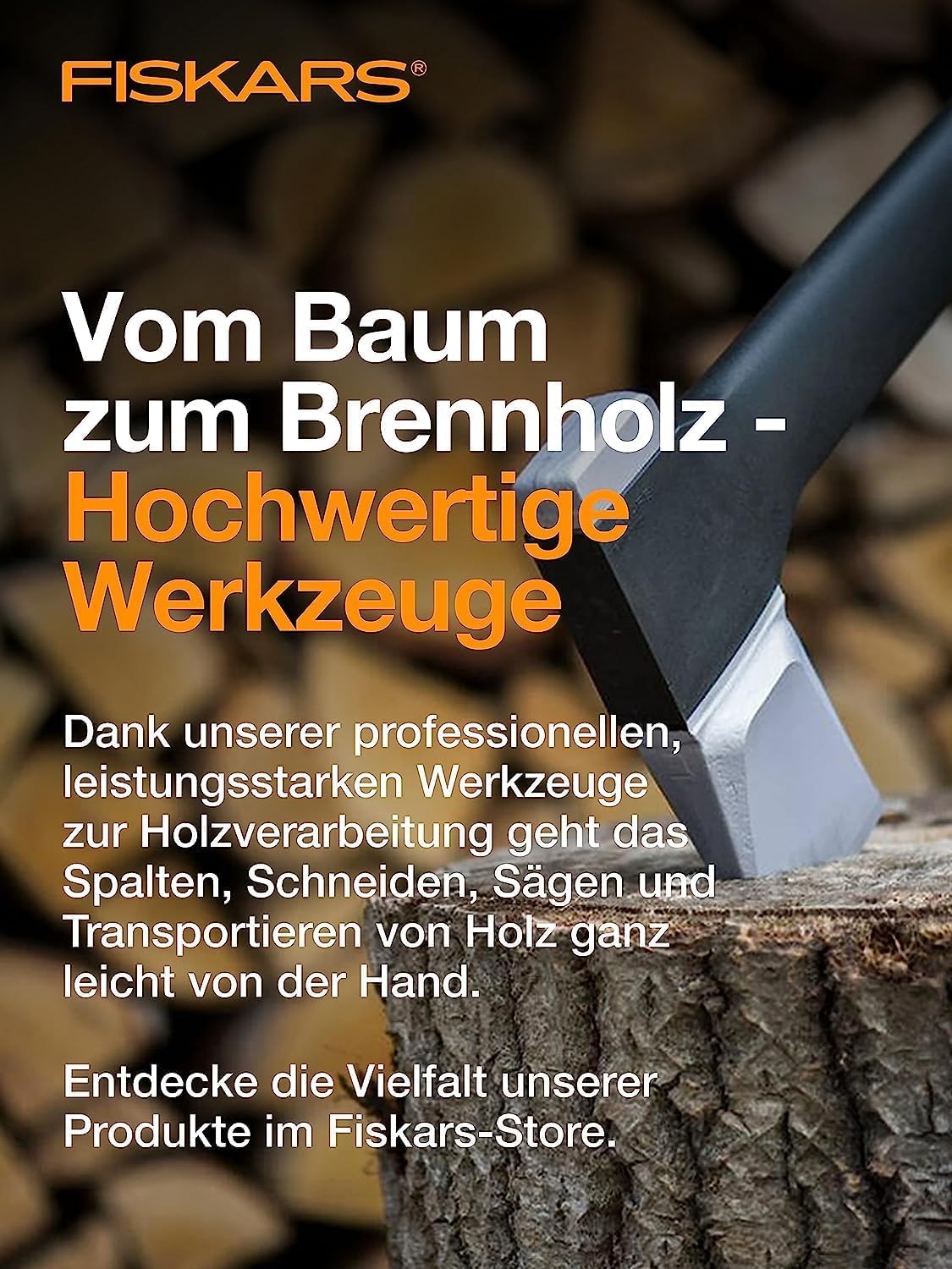 Fiskars Spaltaxt IsoCore XXL zum Spalten von Stammstücken oder zum Eintreiben von Keilen, Länge: 92 cm, Kopfgewicht: 3,6 kg, Schwarz/Orange, 1020220