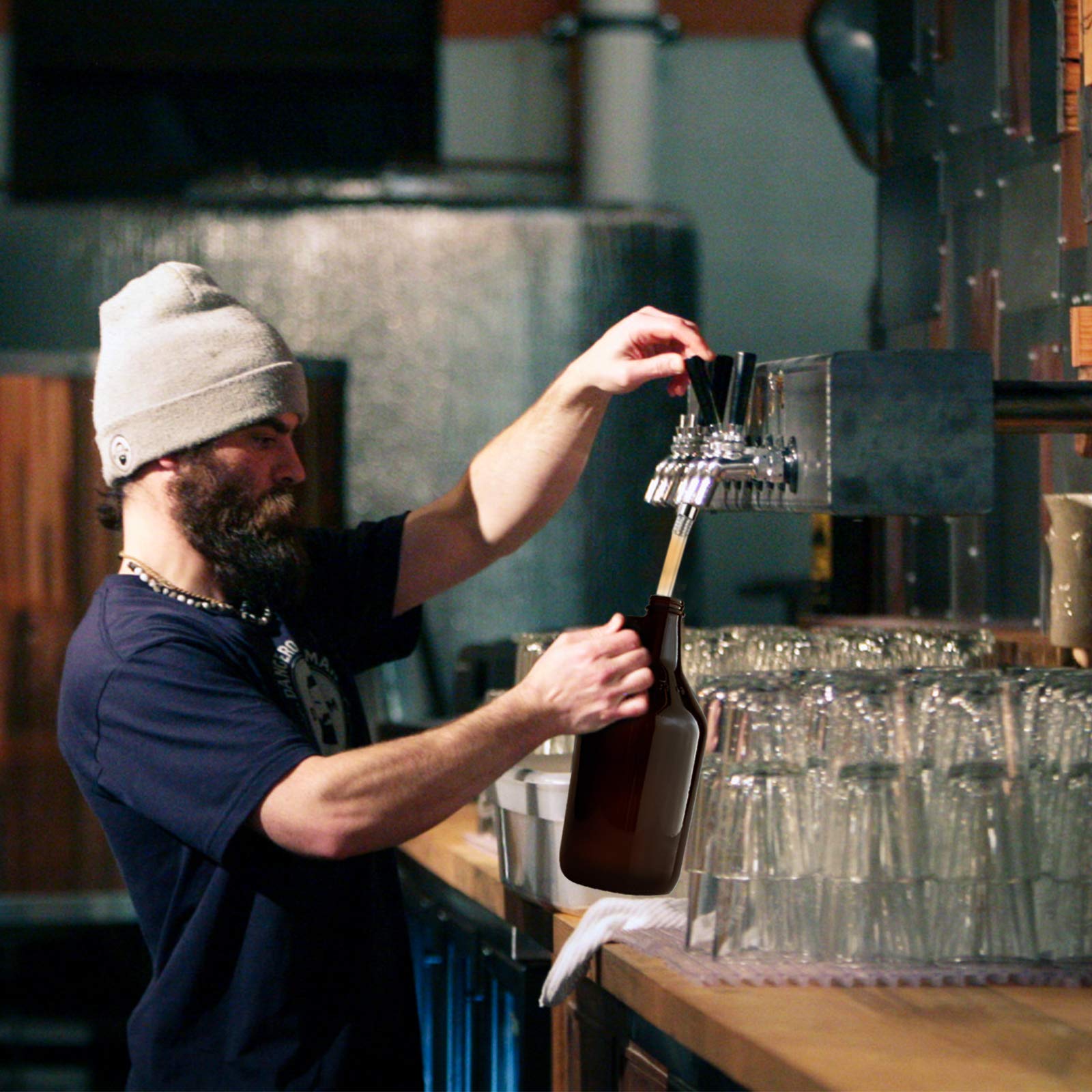 MRbrew Growler Filler, 12'' CuttoLength Stainless Fitting Beer Jug