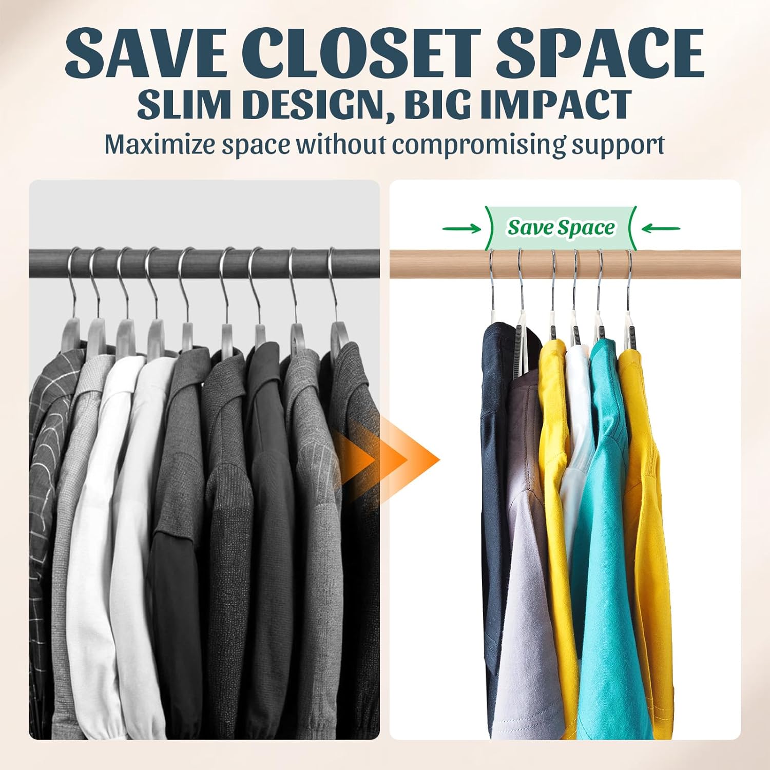 30PACK Slim Plastic Clothes Hangers, Ultra-Slim Non Slip Coat Hangers Suit with Rubber Pad, Cloth Hanger & 360° Swivel Hook, Heavy Sturdy Space-Saving Organizers for Coats, Pants, Suits, Shirts