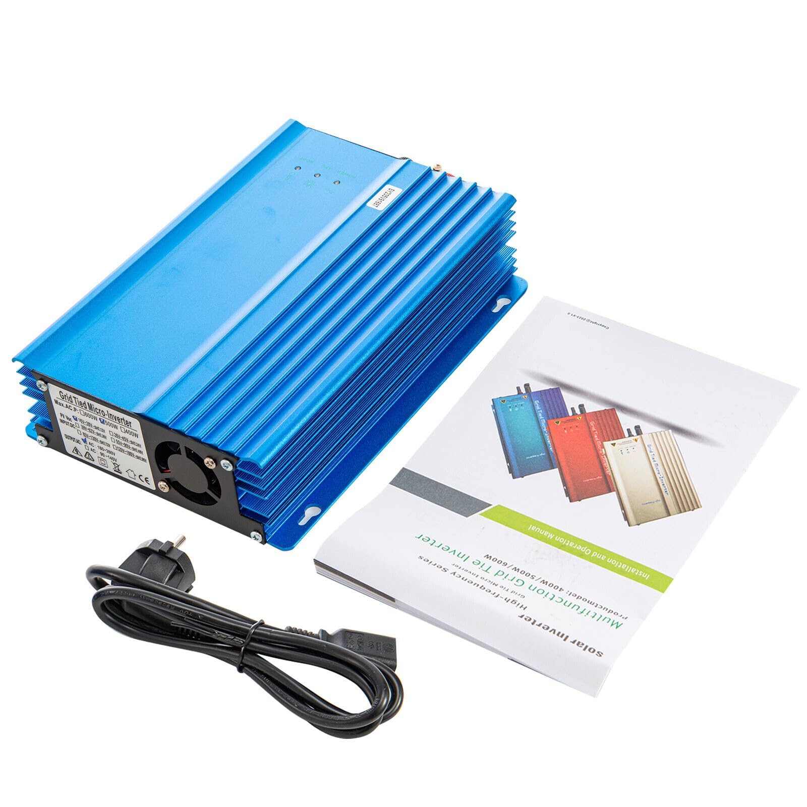 500W Solar Mikro Wechselrichter 230V AC, DC 16-28V Eingang für 12V Solarpaneele Batterien, Plug & Play
