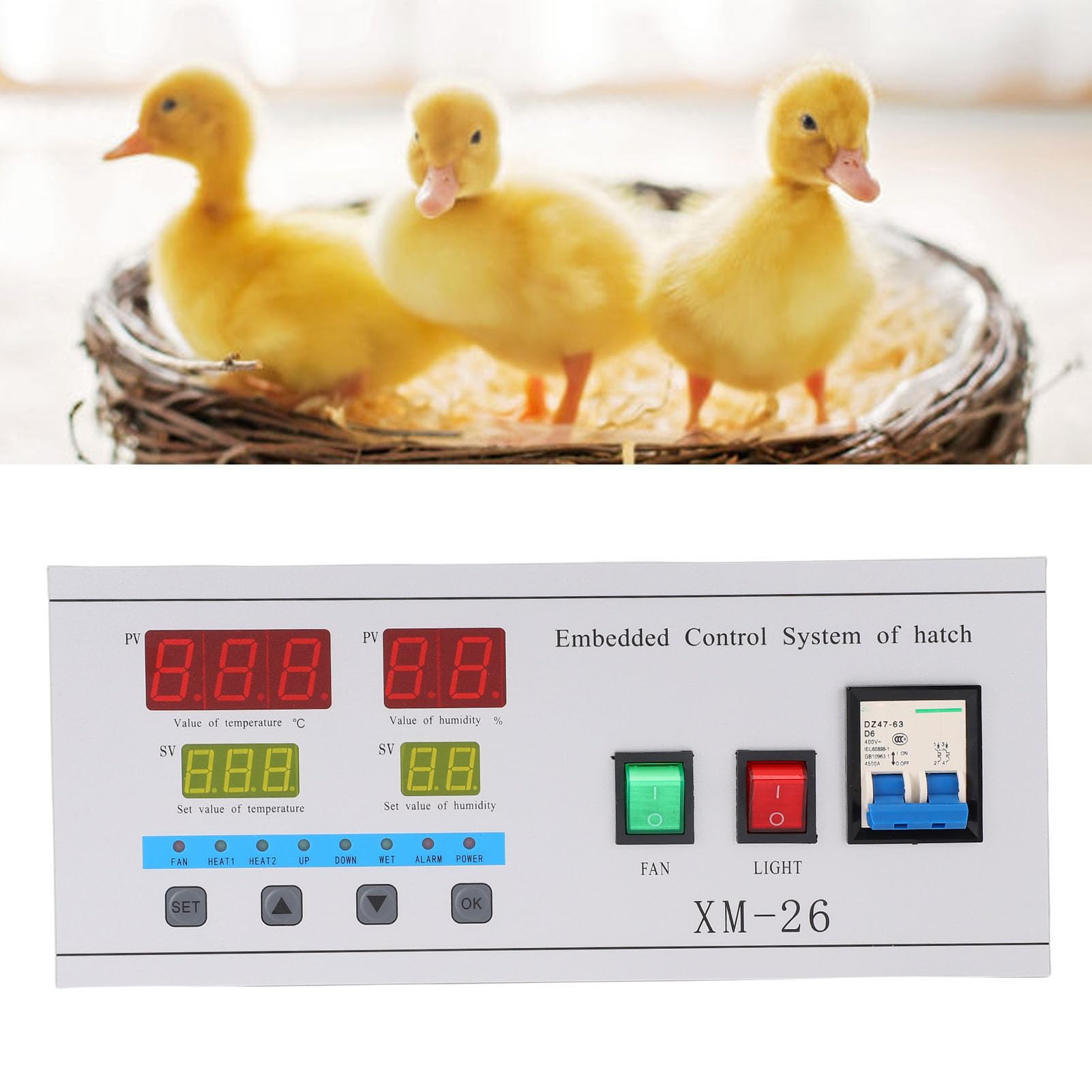 KIMISS Incubadora de Huevos con Control Automático de Eclosión para Pollos, Patos y gansos: Regulador Inteligente de Temperatura y Humedad para una Incubación Eficiente de Huevos