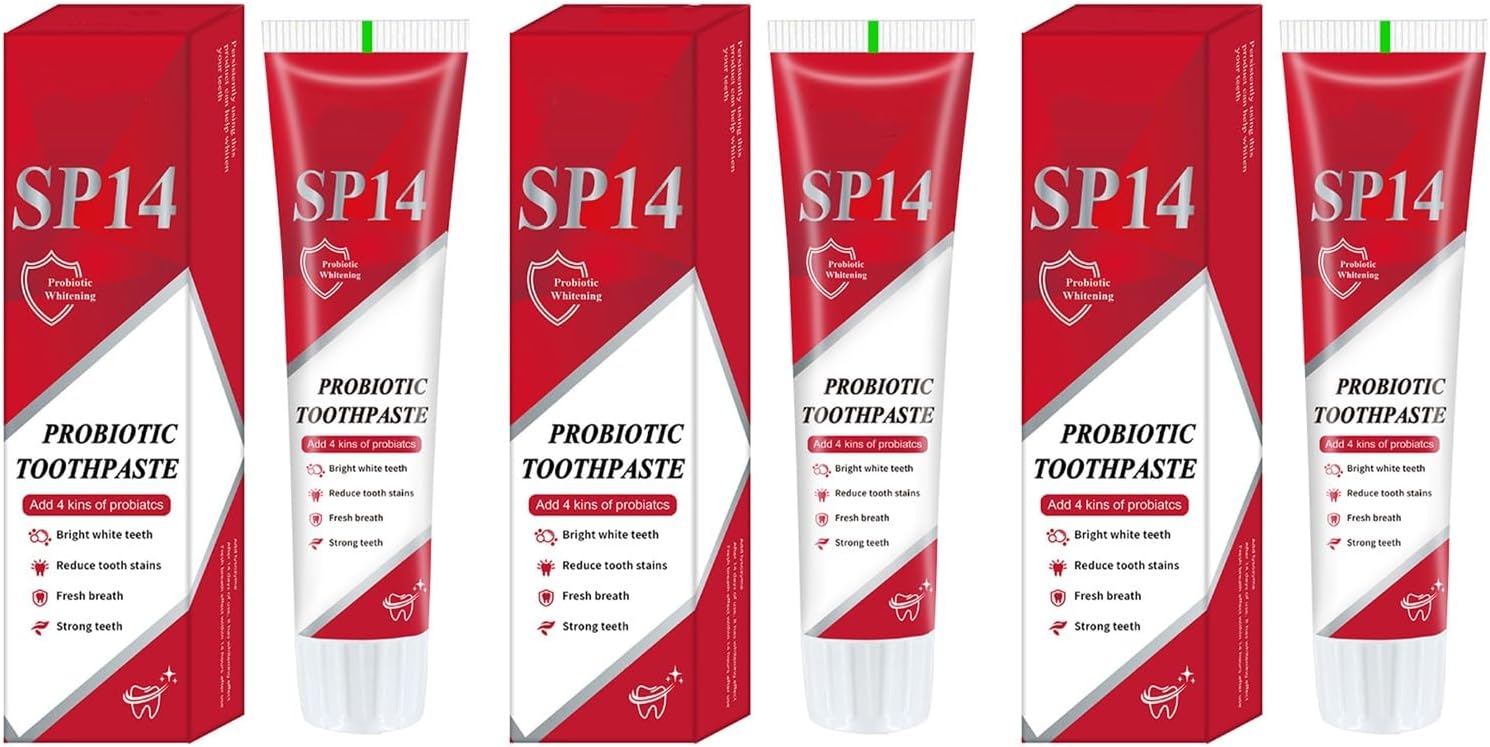 Sp-14 Probiotics Brightening Toothpaste Ultra Whitening Probiotics Toothpastes Deep Cleaning Oral Care Toothpaste,120g 3pcs